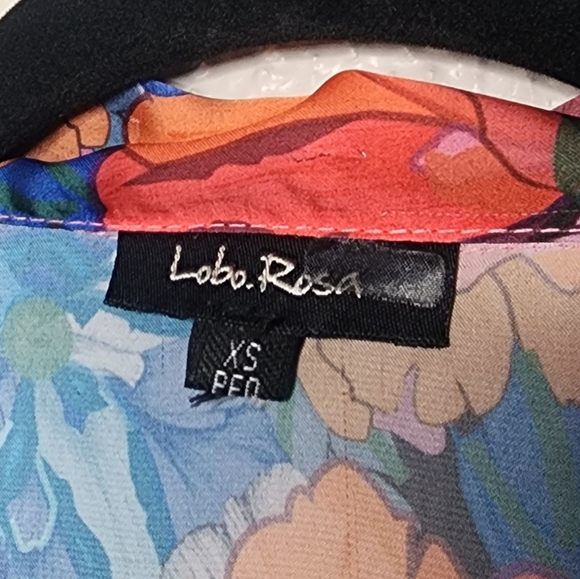 Lobo Rosa Multi-color Floral Balloon Puffy Sleeve Blouse Size XS - Picture 2 of 15